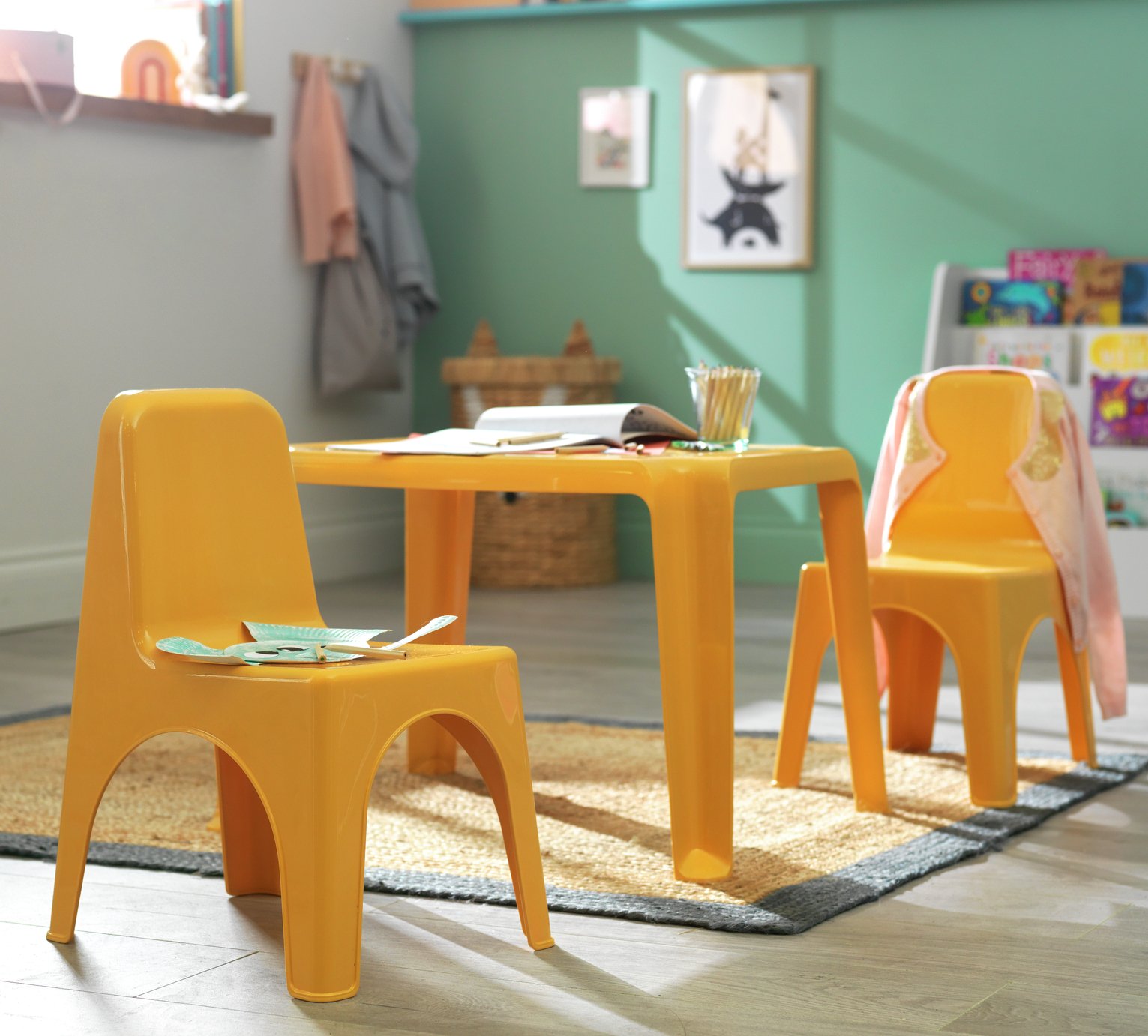 Bica Kids Set of 2 Yellow Plastic Chairs