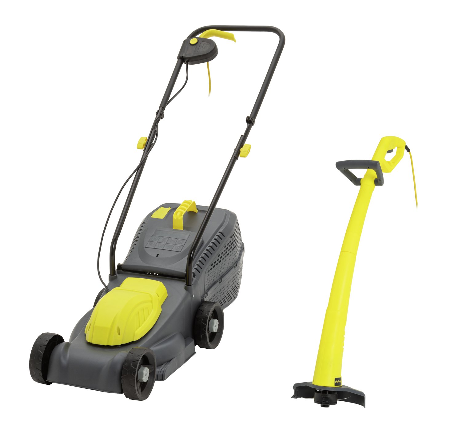 Challenge Corded 32cm Rotary Lawnmower & 22cm Grass Trimmer