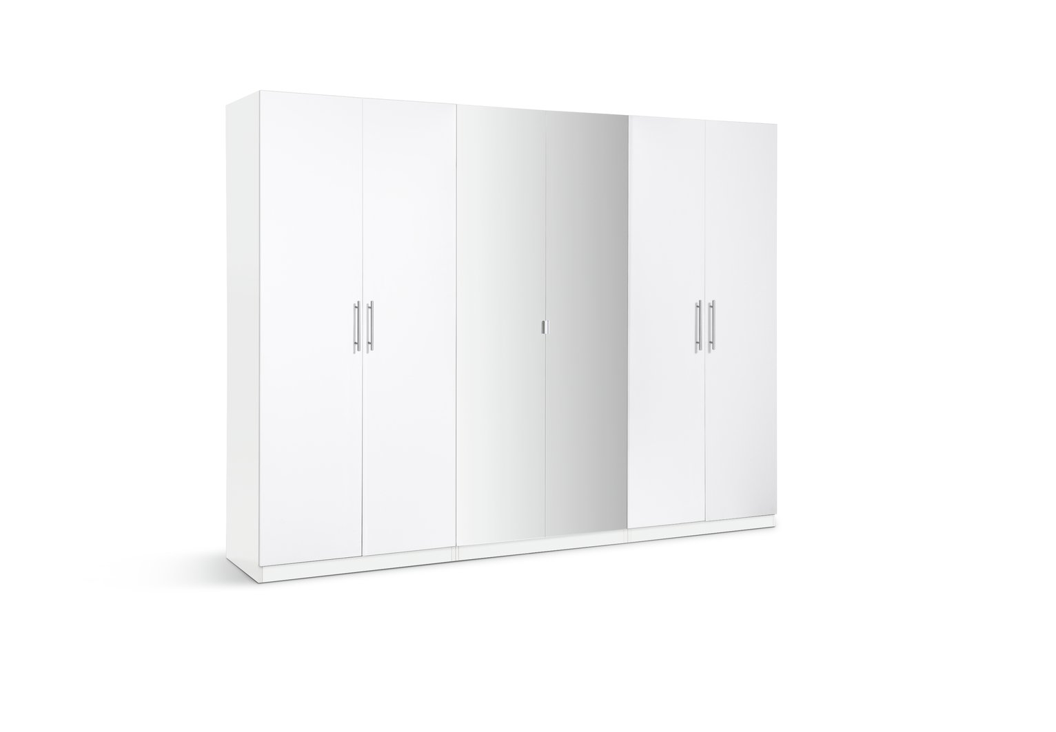 Habitat Munich 6 Door 2 Mirror Wardrobe - White Gloss