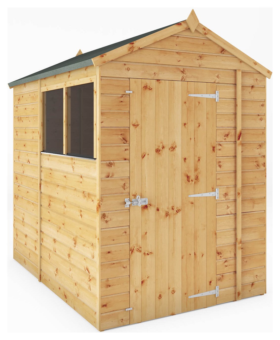 Mercia Shiplap 2  Glazed Windows Apex Shed - 7 x 5ft