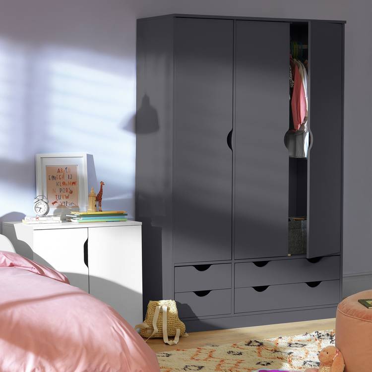 Habitat Pagnell 3 Door 4 Drawer Wardrobe - Grey 0