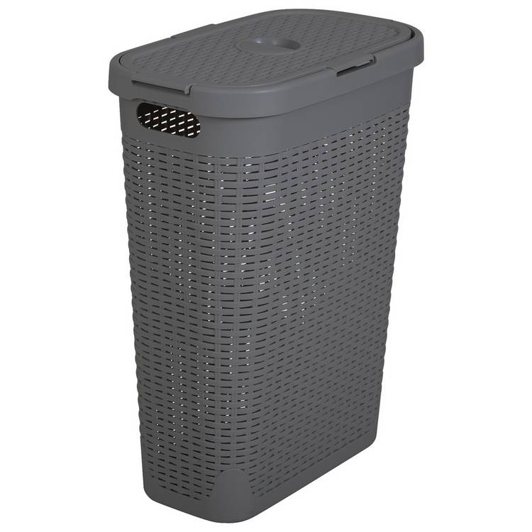 Addis 40 L Slimline Laundry Basket - Dark Grey 0