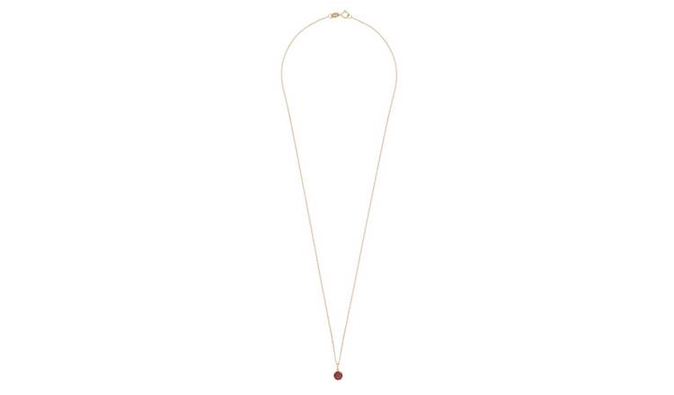 Buy Revere 9ct Gold Garnet Solitaire Pendant Necklace January