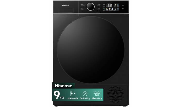 Hisense KitchenFit DH3I904UBDC 9KG Heat Pump Tumble Dryer - Black