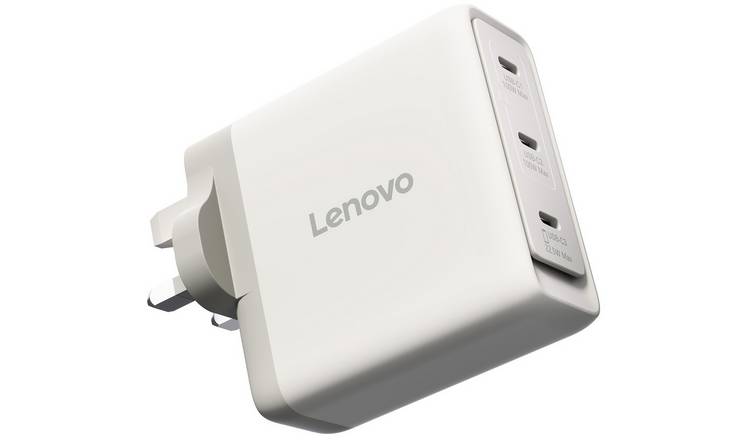 Lenovo 100W USB-C Multi-Port GaN Charger with USB-C Cable - White