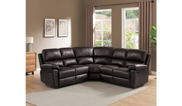 Argos Home Toby Recliner Corner Sofa - Chocolate