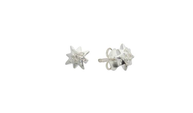 Revere Sterling Silver 0.05ct Diamond Star Stud Earrings