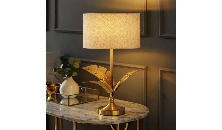 ValueLights Christina Metal Leaf Table Lamp - Gold