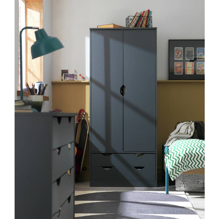 Habitat Pagnell 2 Door 2 Drawer Wardrobe - Grey 0