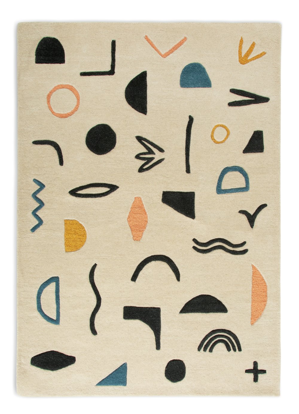 Habitat Symbols Wool Rug - Multicoloured - 120x170cm
