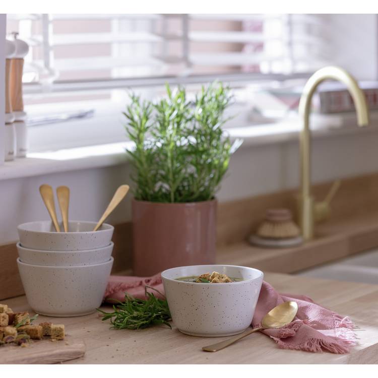 Habitat Addison Set of 4 Stoneware Cereal Bowl - White 0