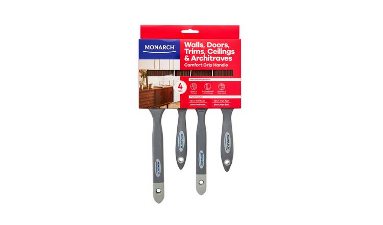 Monarch Walls, Doors, Trims, Ceilings and Architraves Paint Brush Set - 4 Pack