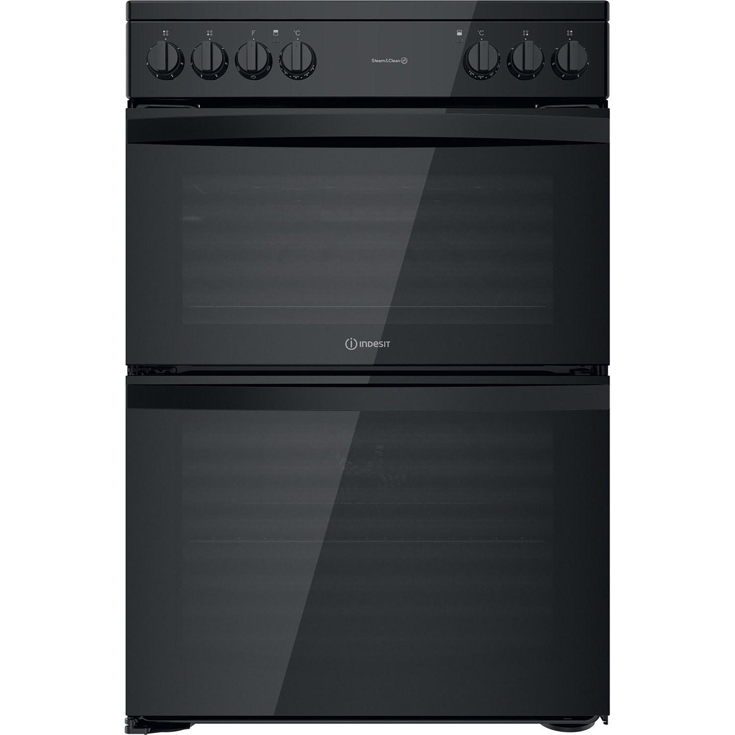 Indesit ID67V9KMB/UK 60cm Double Oven Electric Cooker Black