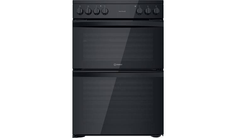 Indesit ID67V9KMB/UK 60cm Double Oven Electric Cooker Black