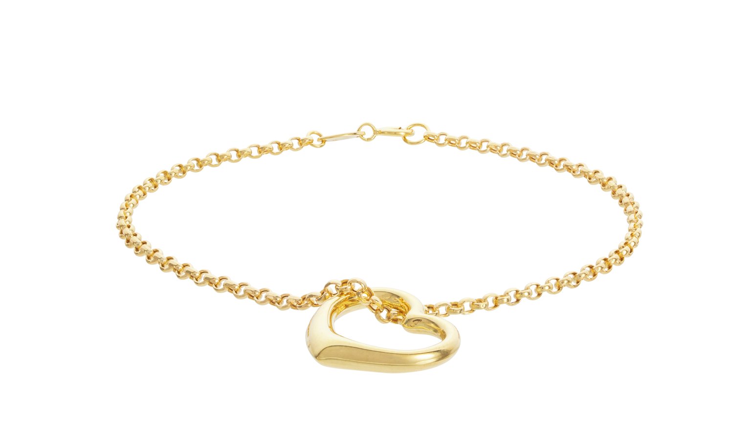 Revere 9ct Yellow Gold Floating Heart Bracelet