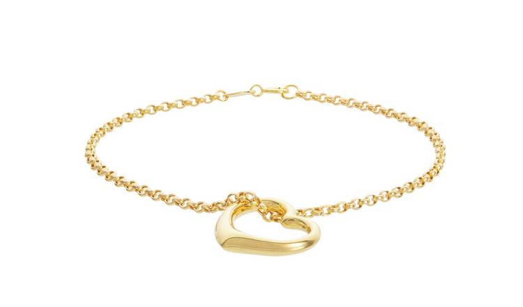 Yellow gold sale heart bracelet