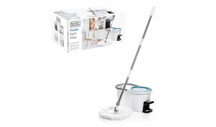 Black +Decker Pedal Foot Spin 5L Bucket Mop Set