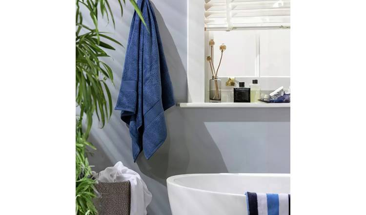 Habitat Supersoft Cotton Tufted Bath Towel - Navy