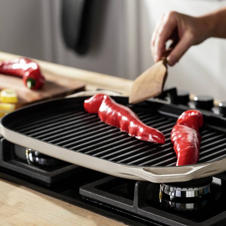 Habitat 38cm Large Cast Iron Grill Pan - Cream 0