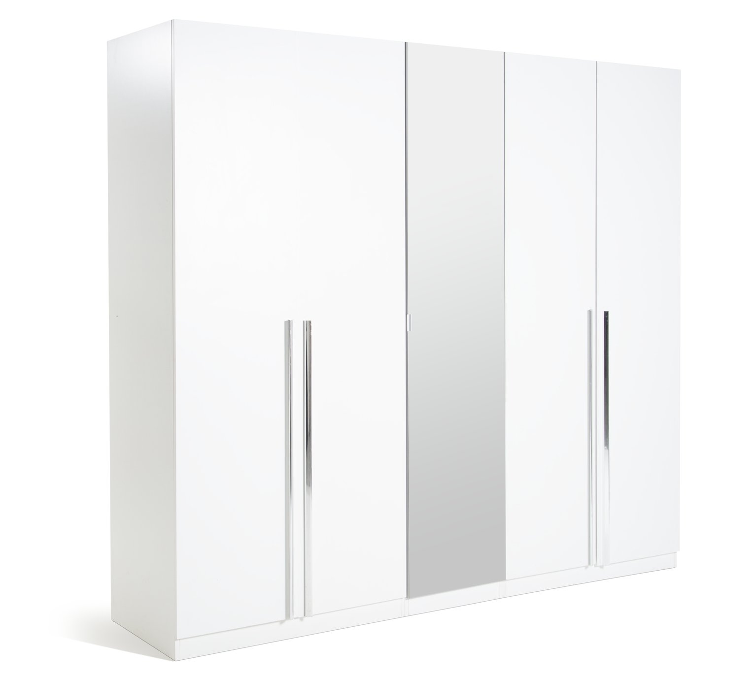 Habitat Munich 5 Door Mirror Wardrobe - White