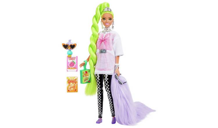 Barbie Extra Doll with Neon Green Hair & Oversized Tee- 29cm