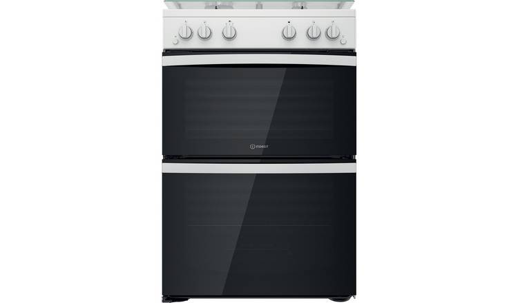 Indesit ID67G0MCW/UK 60cm Double Oven Gas Cooker - White