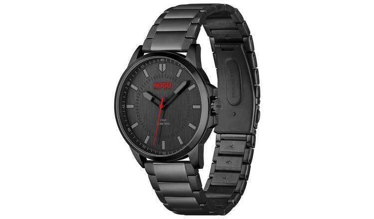 Stainless steel hot sale watch black