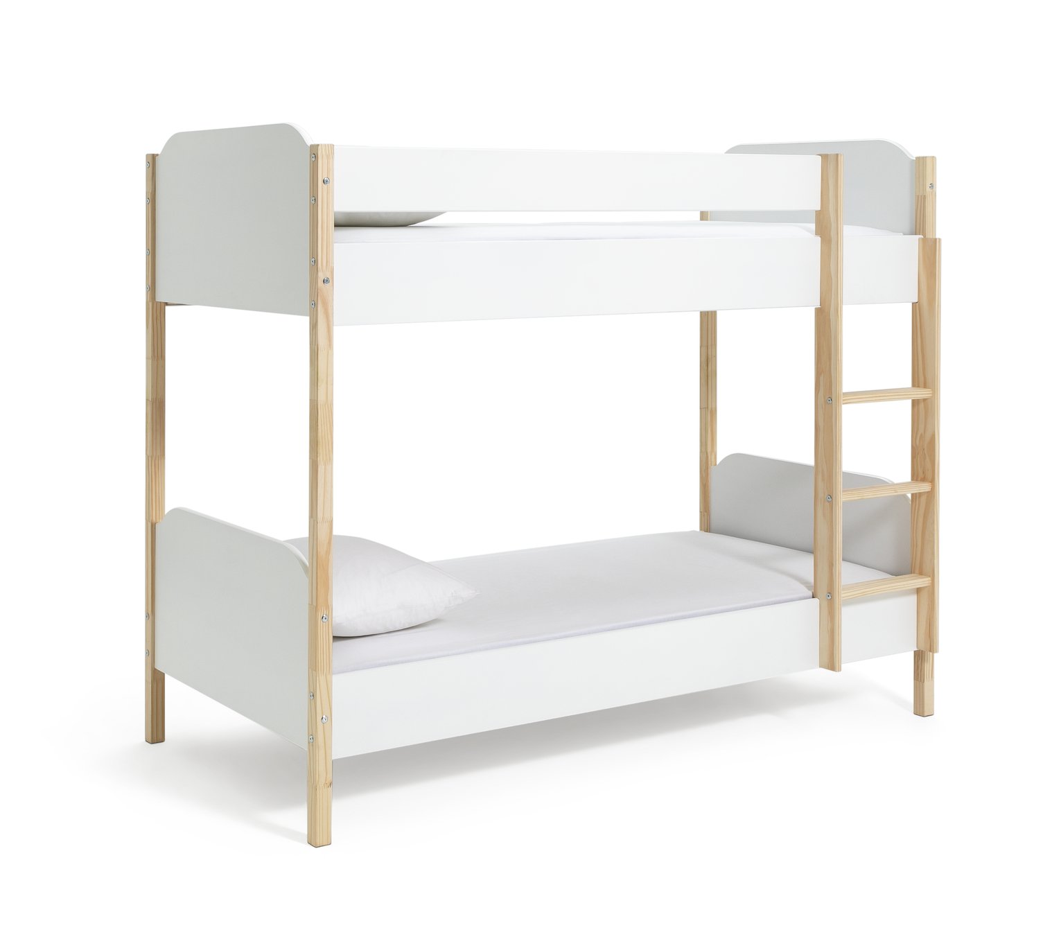 Habitat Nico Bunk Bed Frame with Mattress - White & Pine