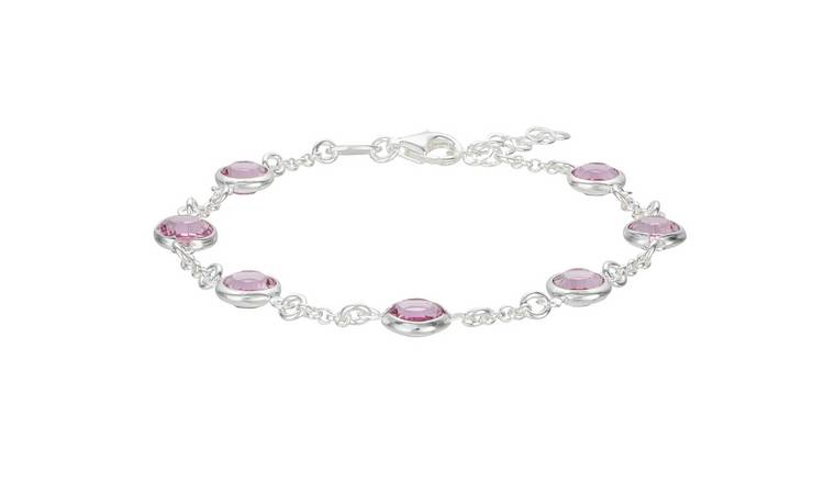 Revere Sterling Silver Purple Crystal Bracelet