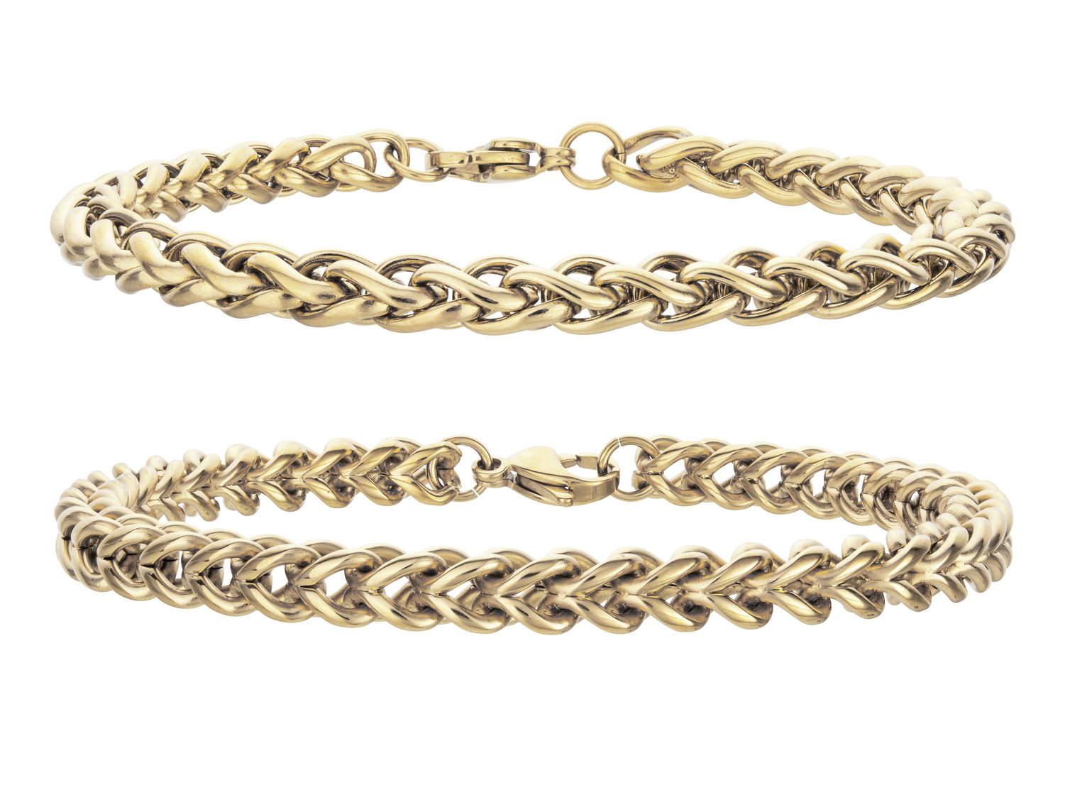 Revere Men's Stainless Steel Chain Bracelet - Set of 2