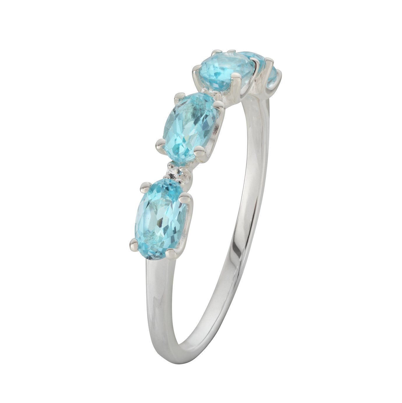 Revere Sterling Silver Blue and White Topaz Eternity Ring L