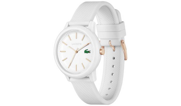 White lacoste outlet watch women's