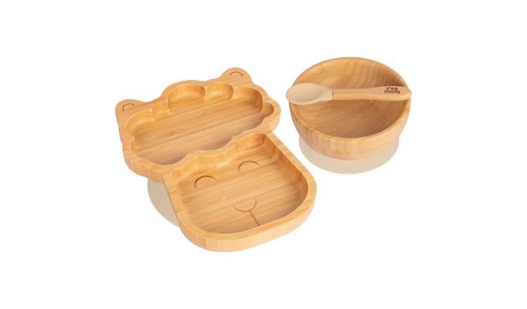 Tiny Dining 3pc Llama Bamboo Suction Dinner Set - Beige