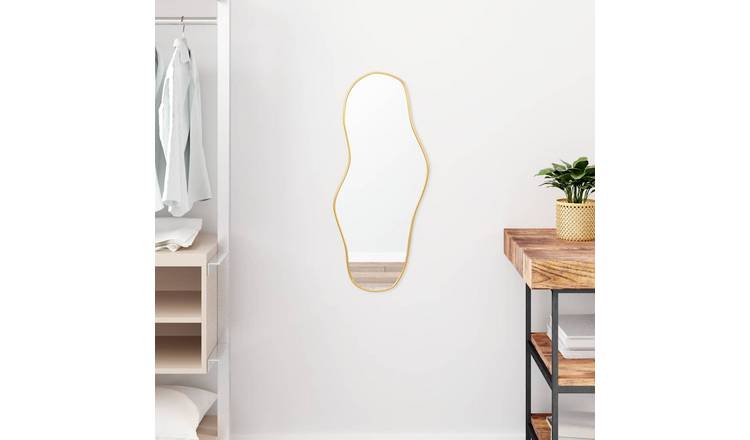 Walplus Glass Wall Mirror - Gold - 70 x 30 cm