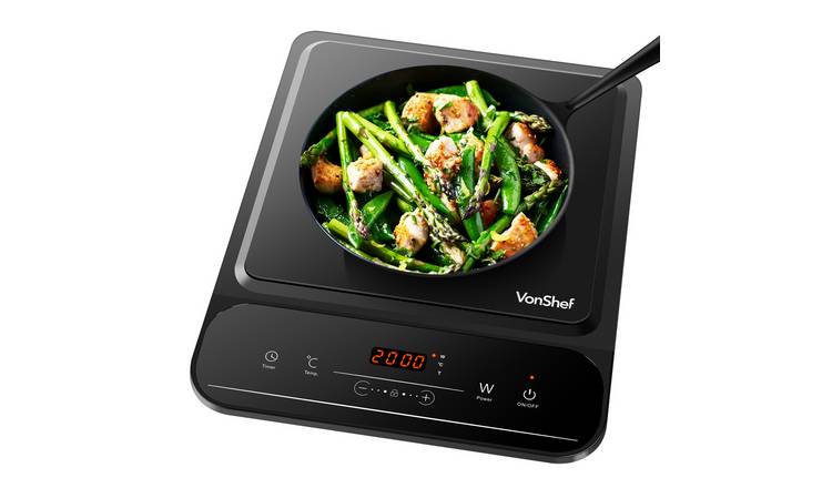 VonShef 2000W Single Induction Hob - Black