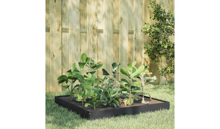 Walplus Steel Raised Garden Bed - Anthracite - 100 x 100 x 18.5 cm