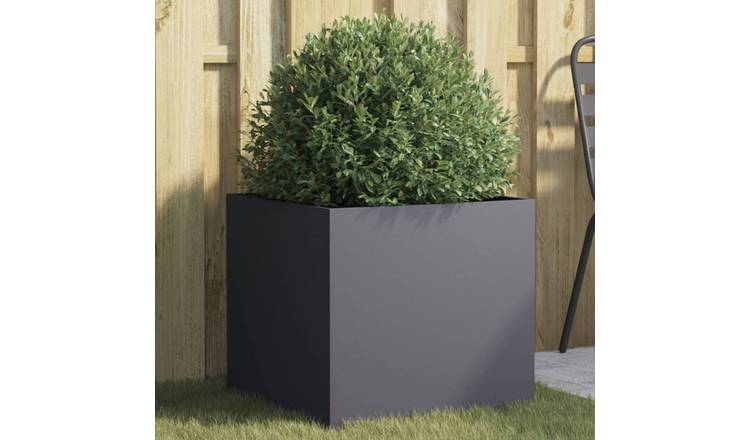Walplus Steel Garden Planter - Anthracite - 49 x 47 x 46 cm