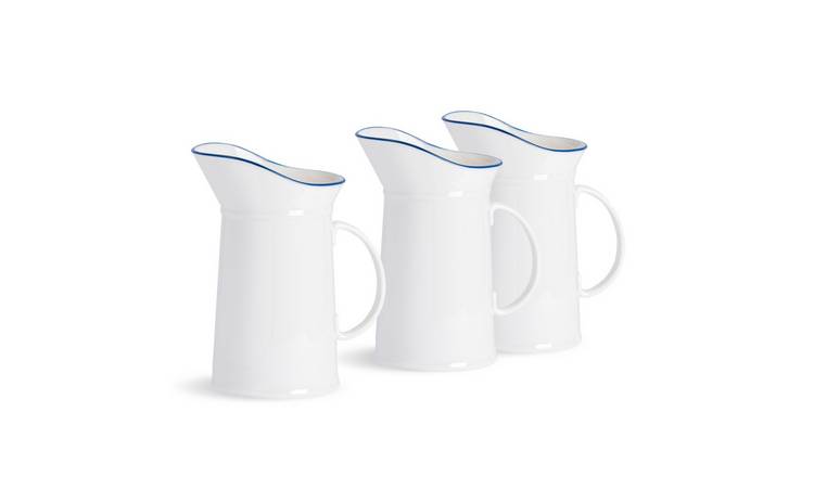 Nicola Spring White Farmhouse Water Jugs - Pack of 3