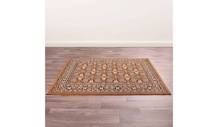 Mega Flooring Beige Traditional Bordered Rug - 60 x 110cm