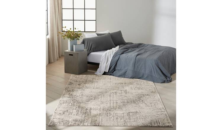 Mega Flooring White Modern Abstract Rug - 119 x 180cm