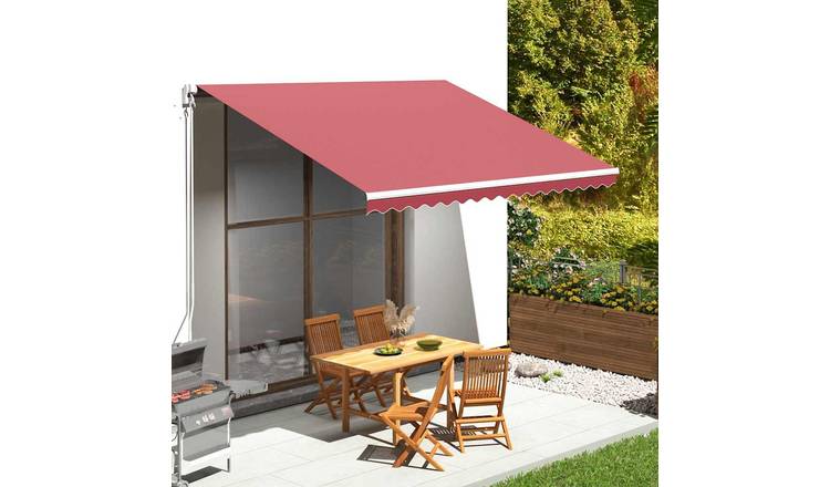 Walplus Polyester Awning - Burgundy Red - 400 x 300 cm - 380 x 295 cm Fabric