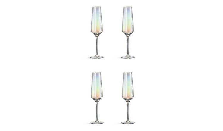 Buy Paris Set of 4 Iridescent Lustre Champagne Flutes from Next USA