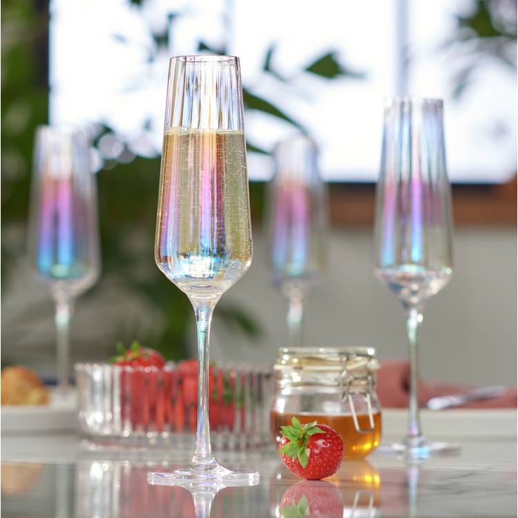 Habitat Iridescent Lustre Set of 4 Champagne Flute 0