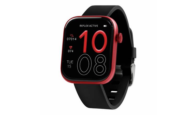 Reflex Active Spectra Black Silicone Strap Smart Watch