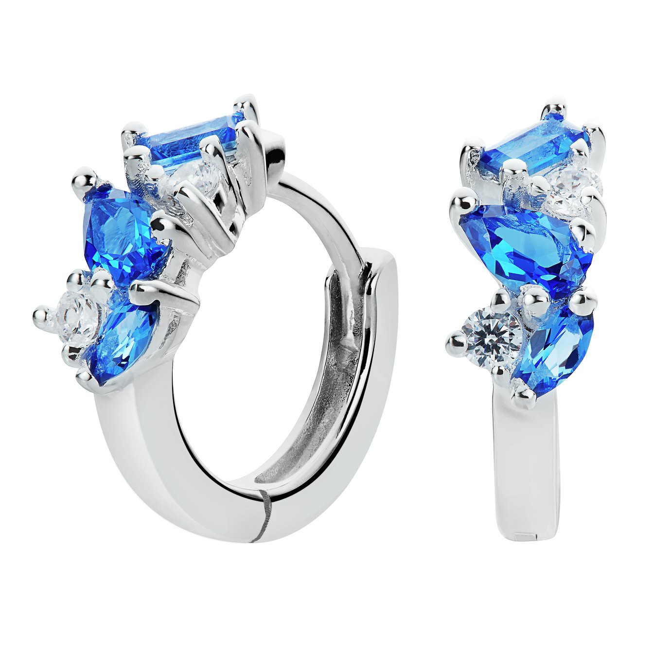 Revere Sterling Silver Cubic Zirconia Huggie Hoop Earrings