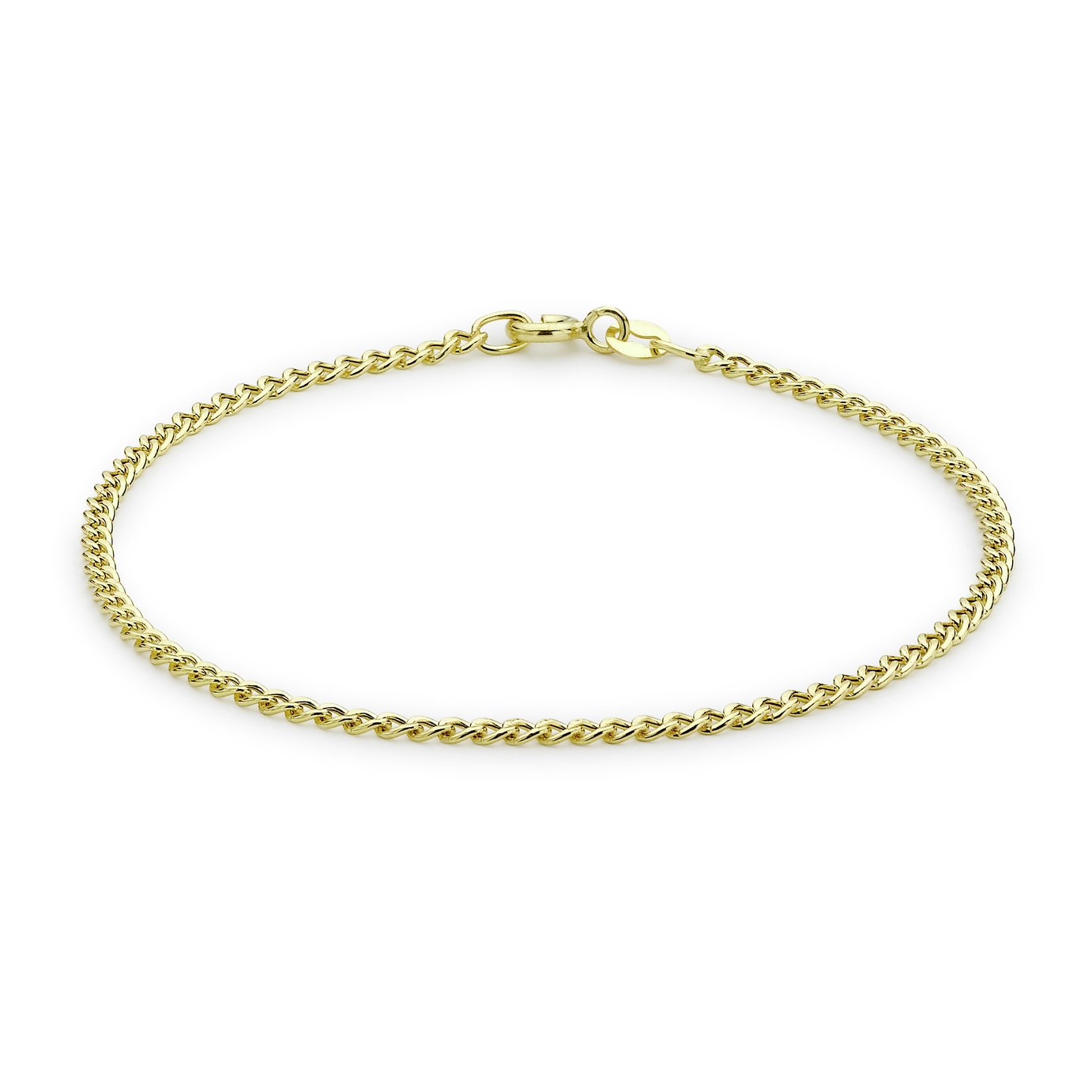 Revere 9ct Gold Classic Hollow Curb Chain Bracelet