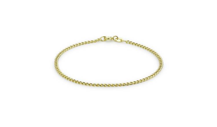 Revere 9ct Gold Classic Hollow Curb Chain Bracelet