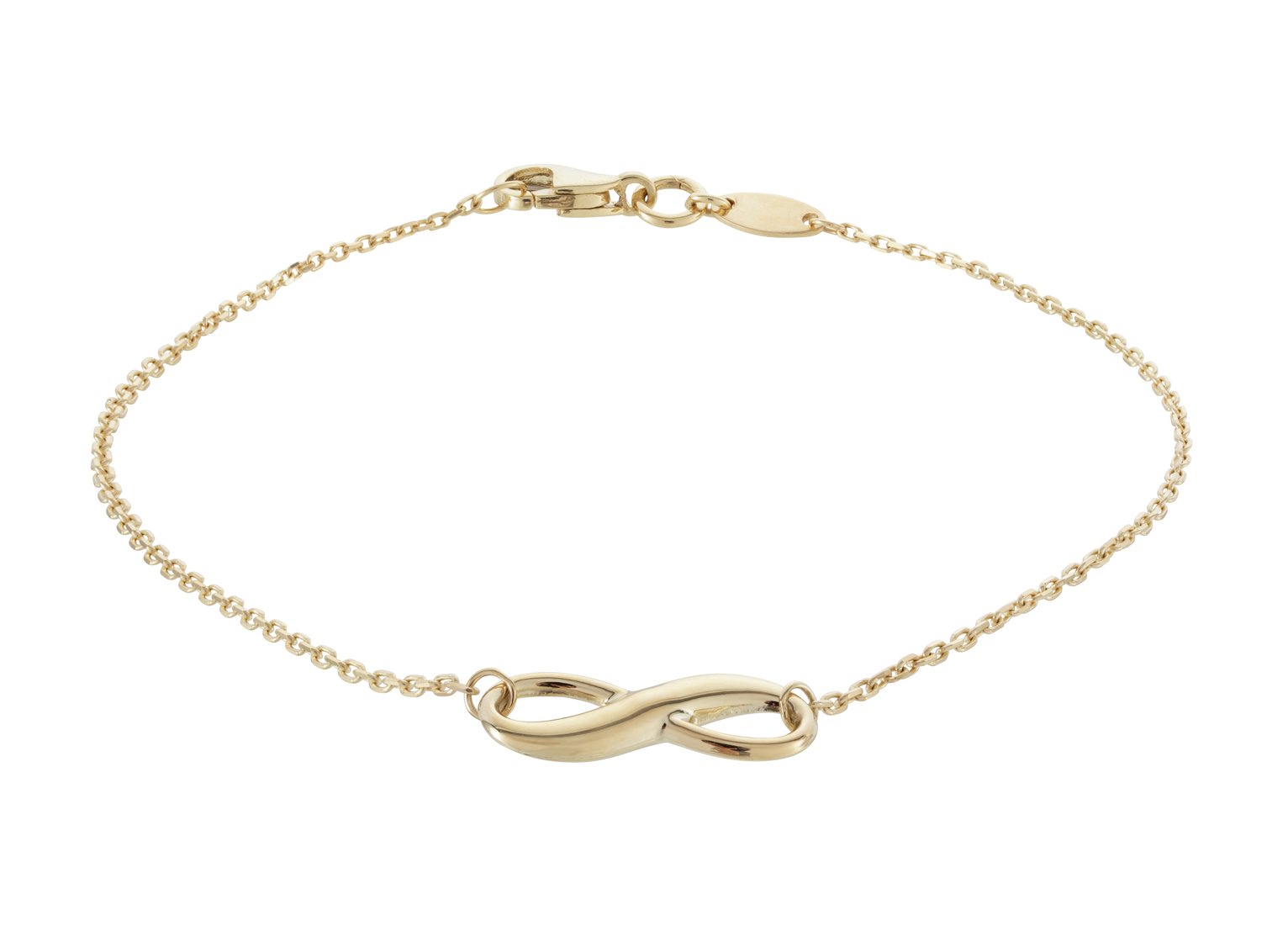 Revere 9ct Yellow Gold Infinity Charm Bracelet