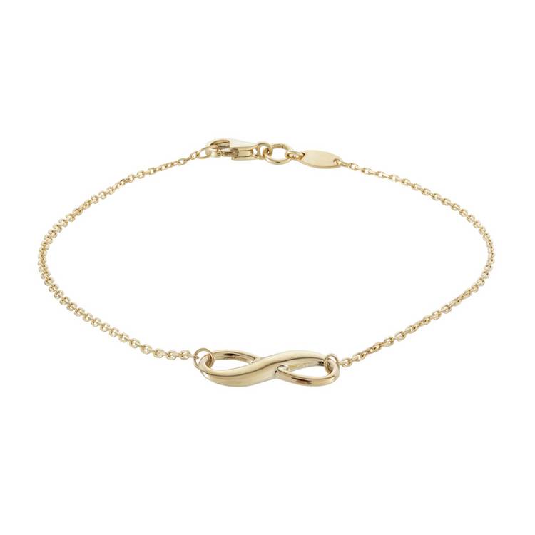 Revere 9ct Yellow Gold Infinity Charm Bracelet 0