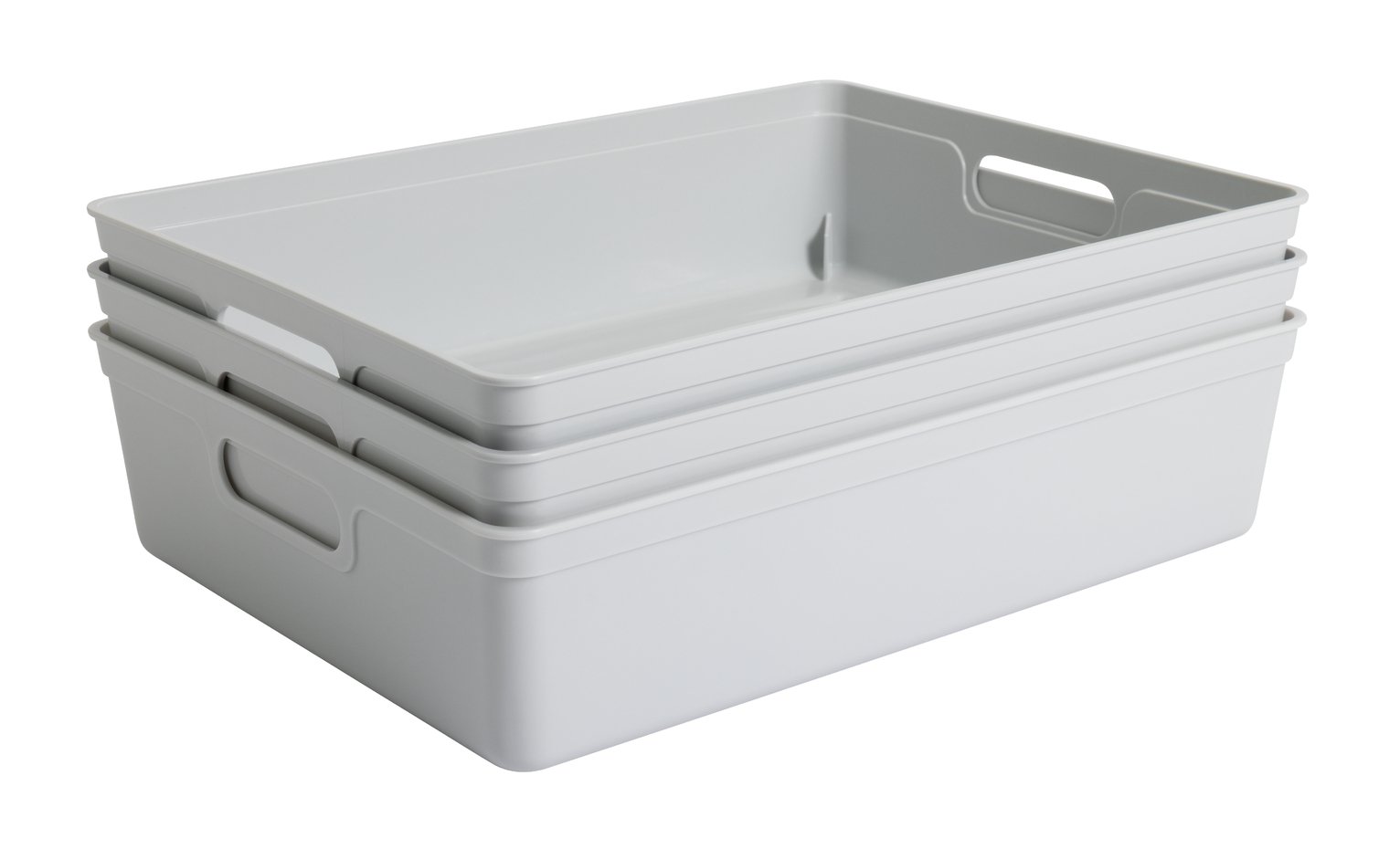 Argos Home 3 x 6L Storage Boxes - Grey